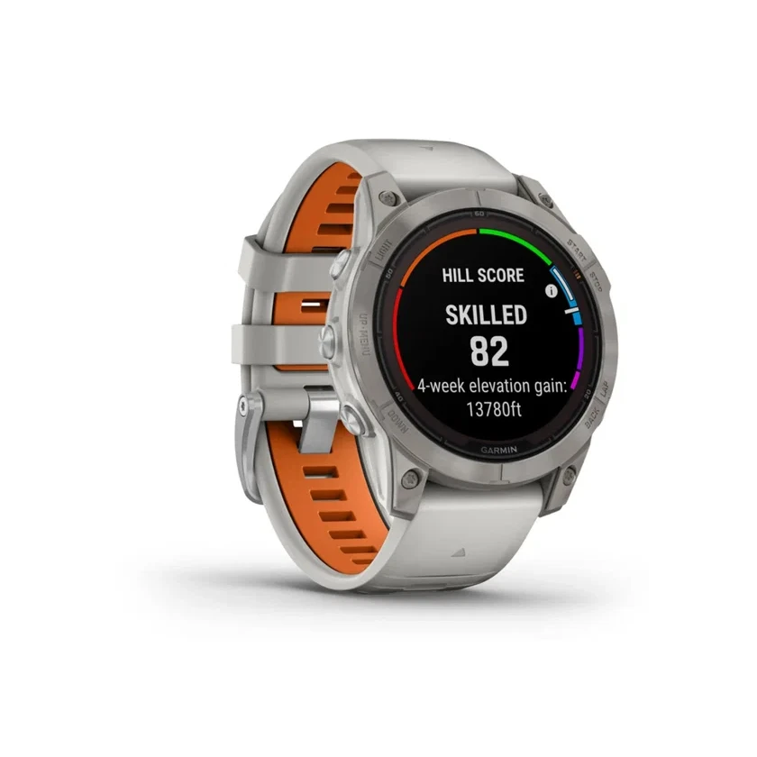 Умные часы Garmin Fenix 7 Pro Sapphire Solar Edition серый с серым/оранжевым ремешком