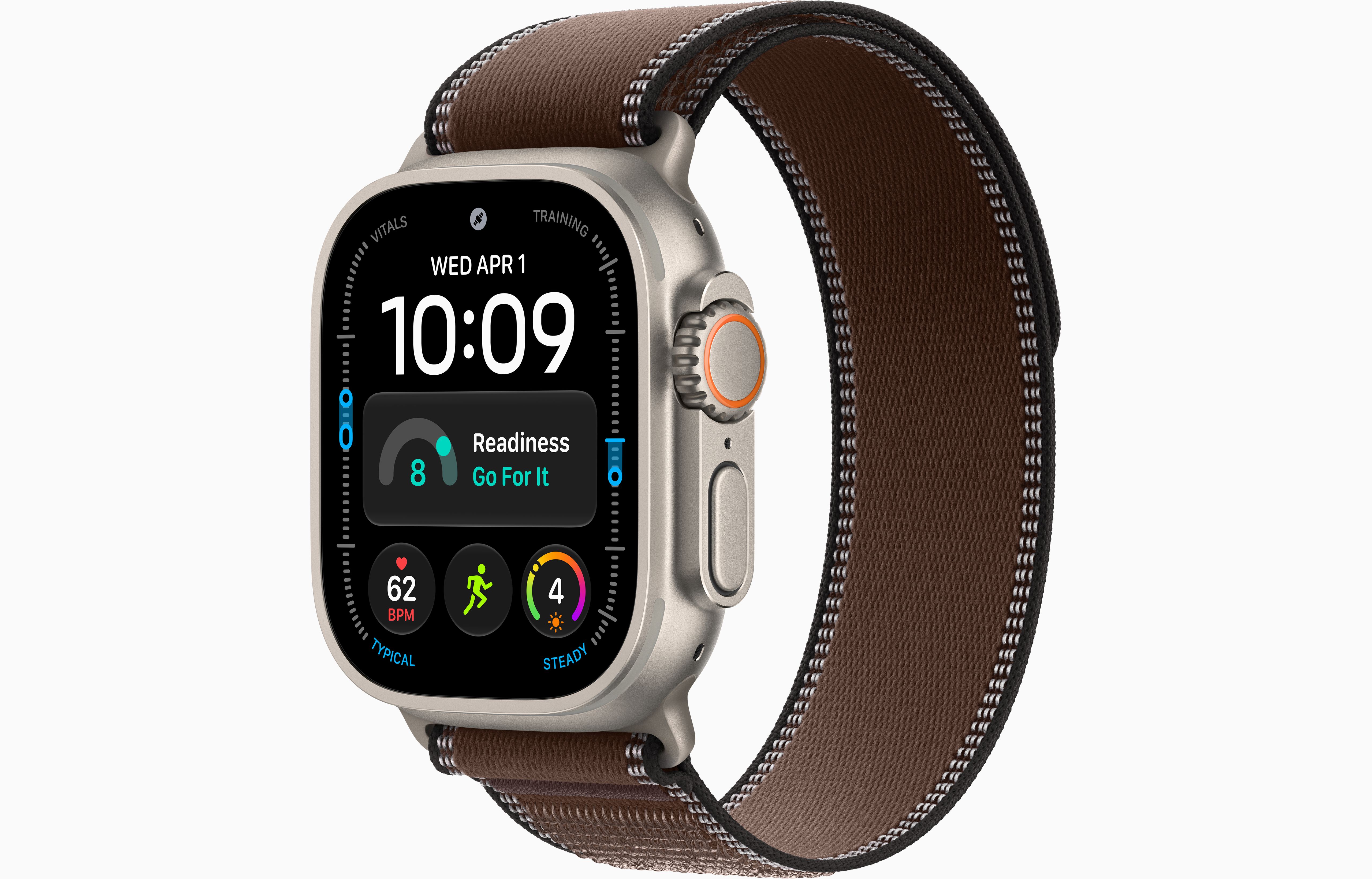 Apple Watch Ultra 4 49 мм, корпус из натурального титана, ремешок Trail Loop