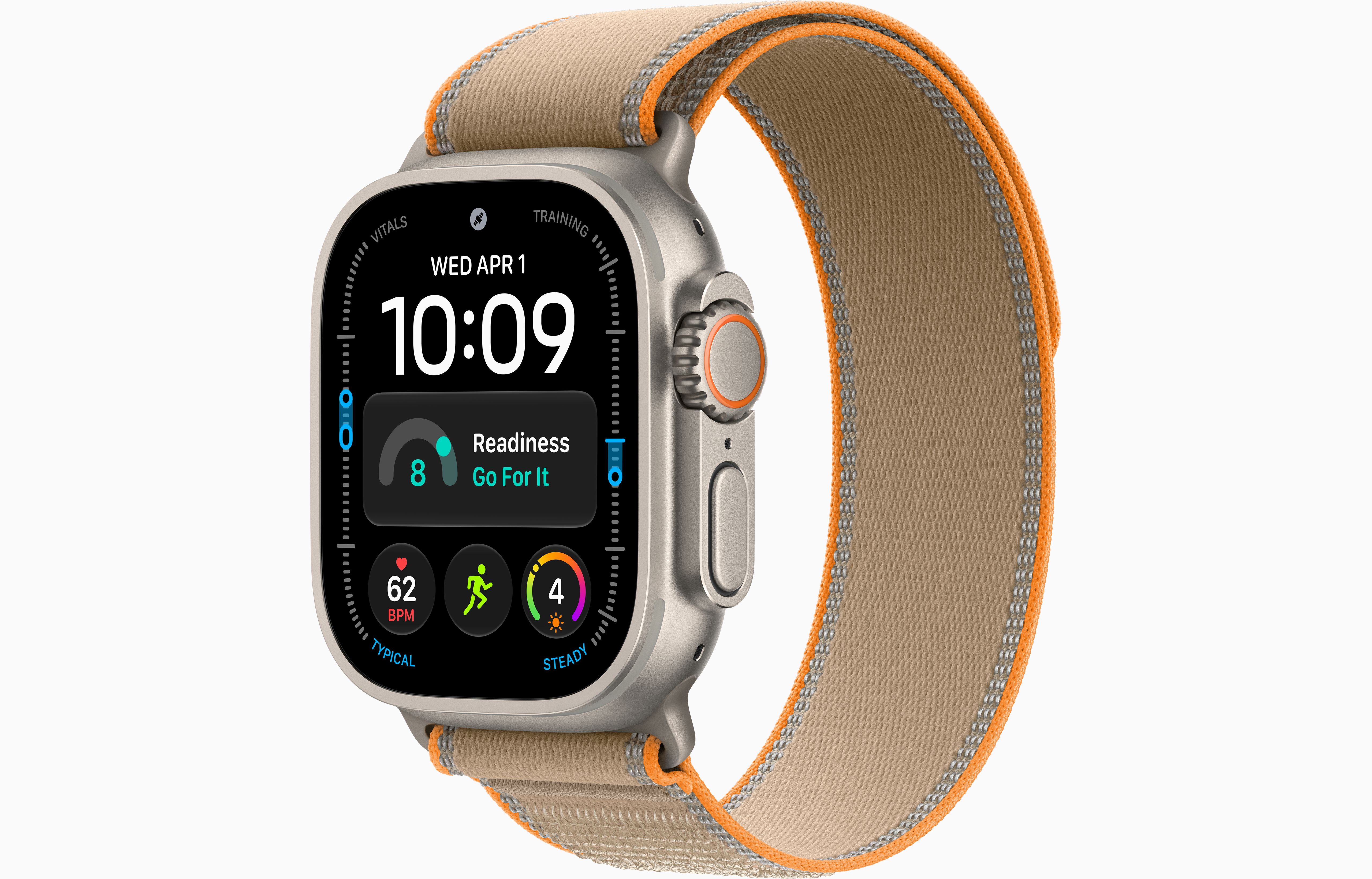 Apple Watch Ultra 4 49 мм, корпус из натурального титана, ремешок Trail Loop