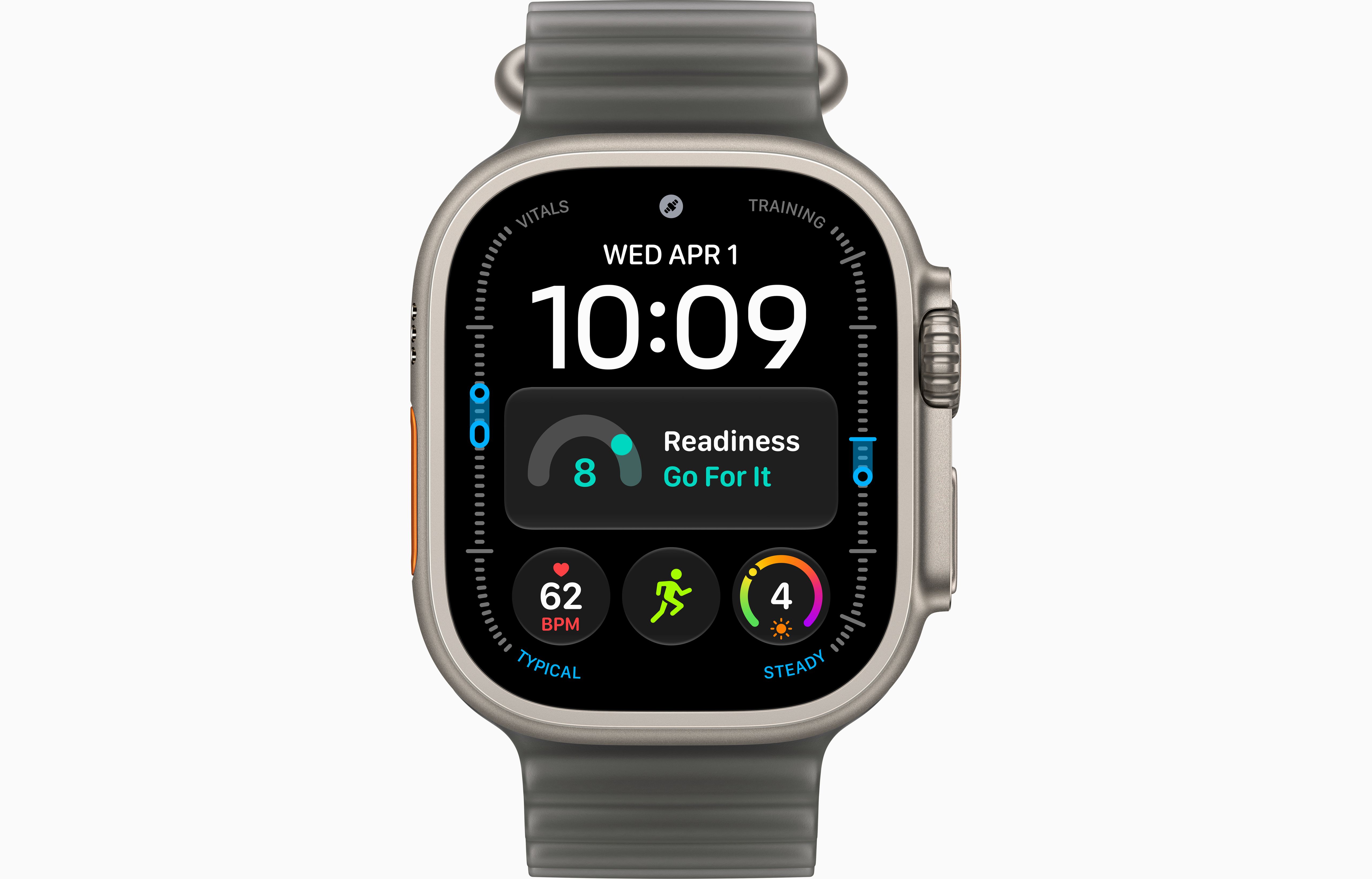 Apple Watch Ultra 4 49 мм, корпус из натурального титана, ремешок Ocean Band