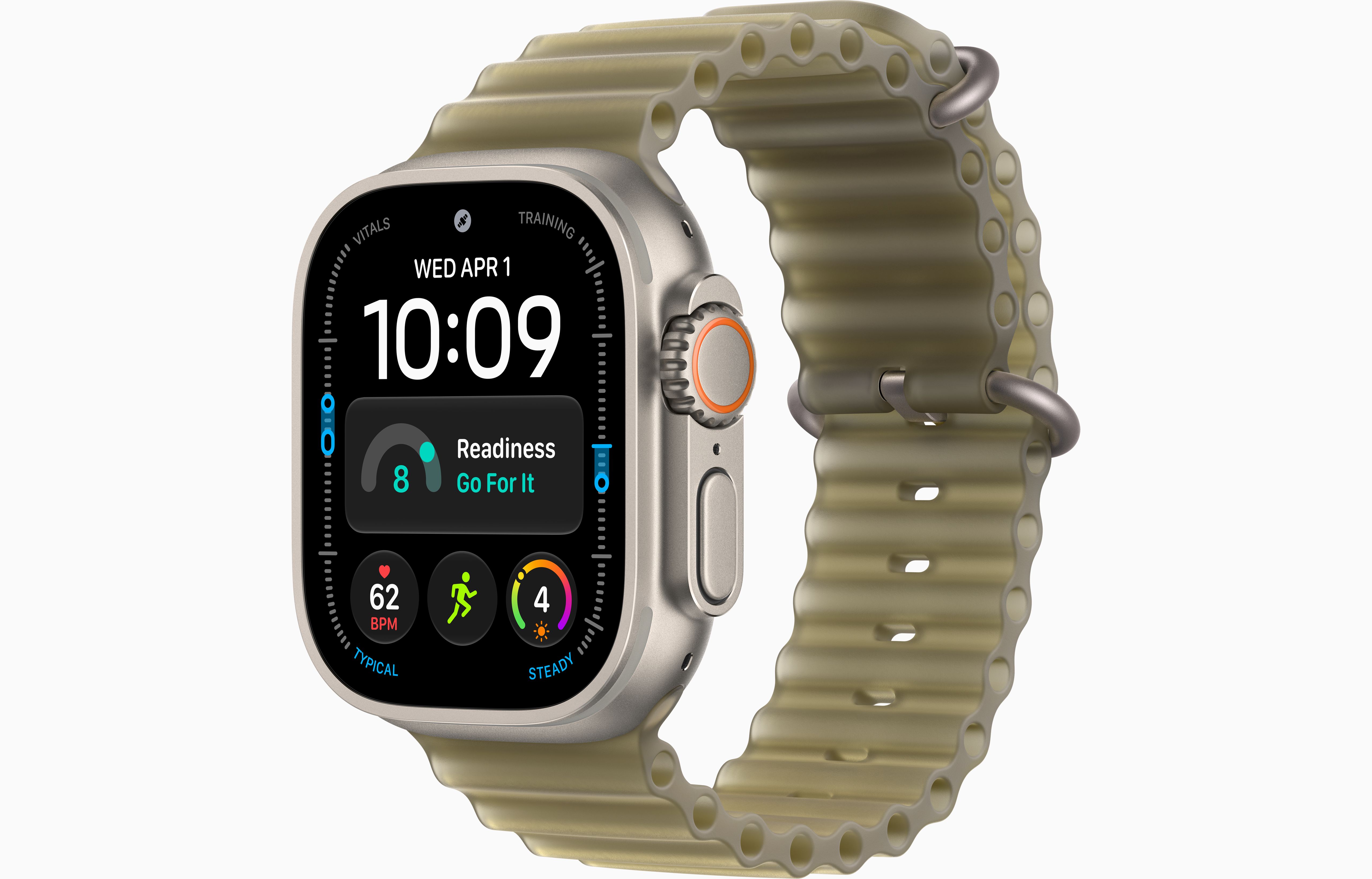 Apple Watch Ultra 4 49 мм, корпус из натурального титана, ремешок Ocean Band