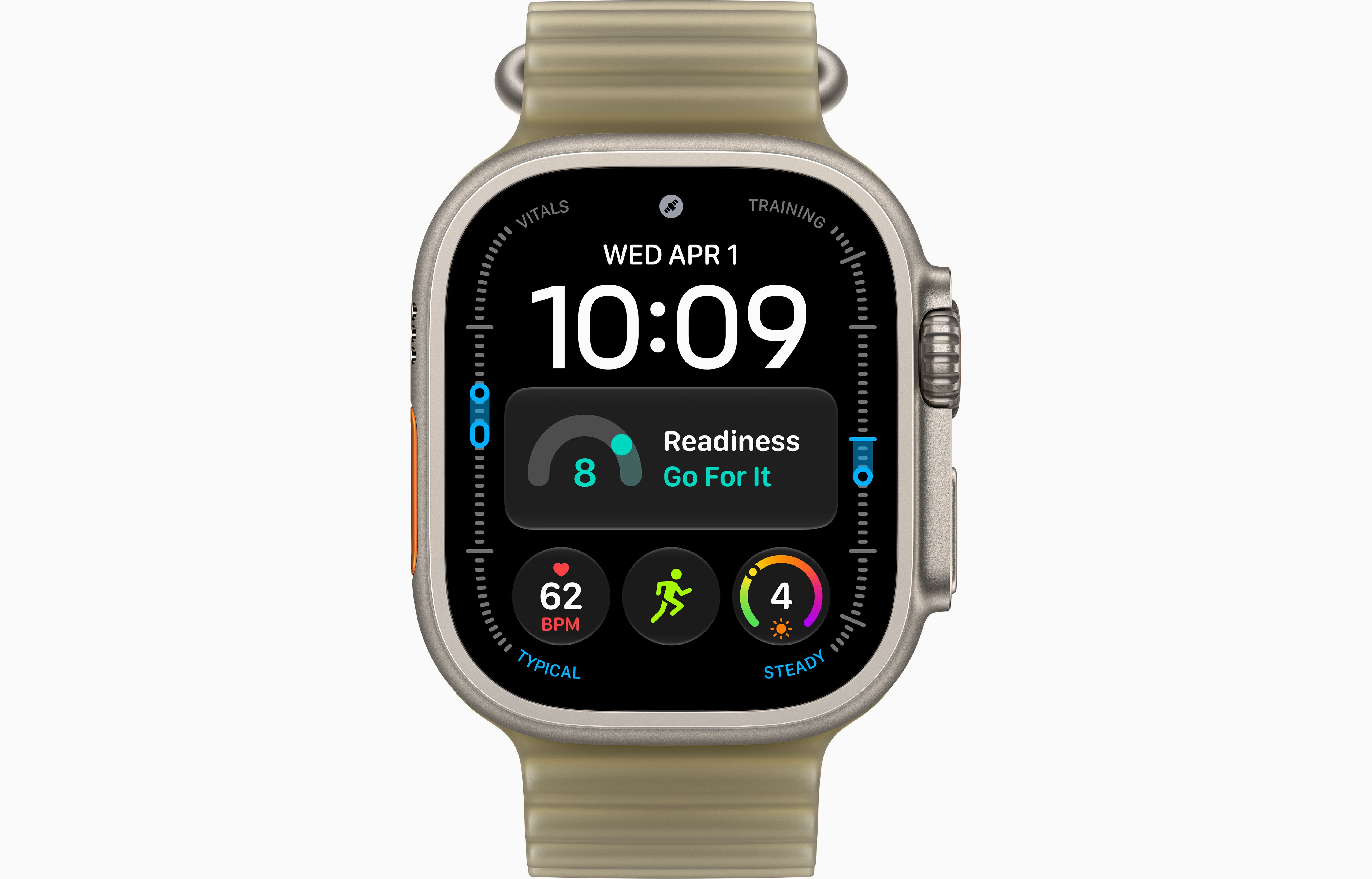 Apple Watch Ultra 4 49 мм, корпус из натурального титана, ремешок Ocean Band