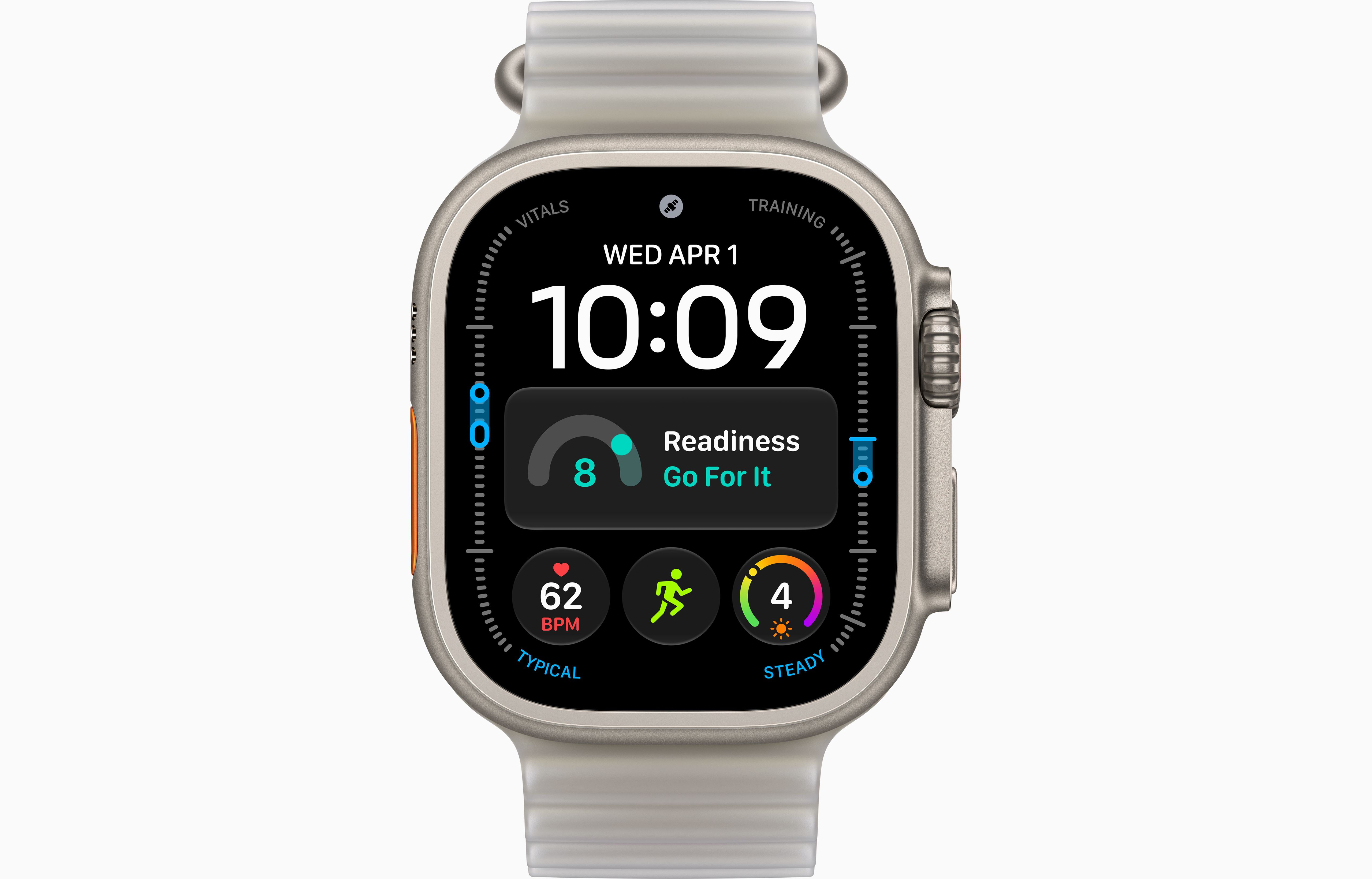 Apple Watch Ultra 4 49 мм, корпус из натурального титана, ремешок Ocean Band