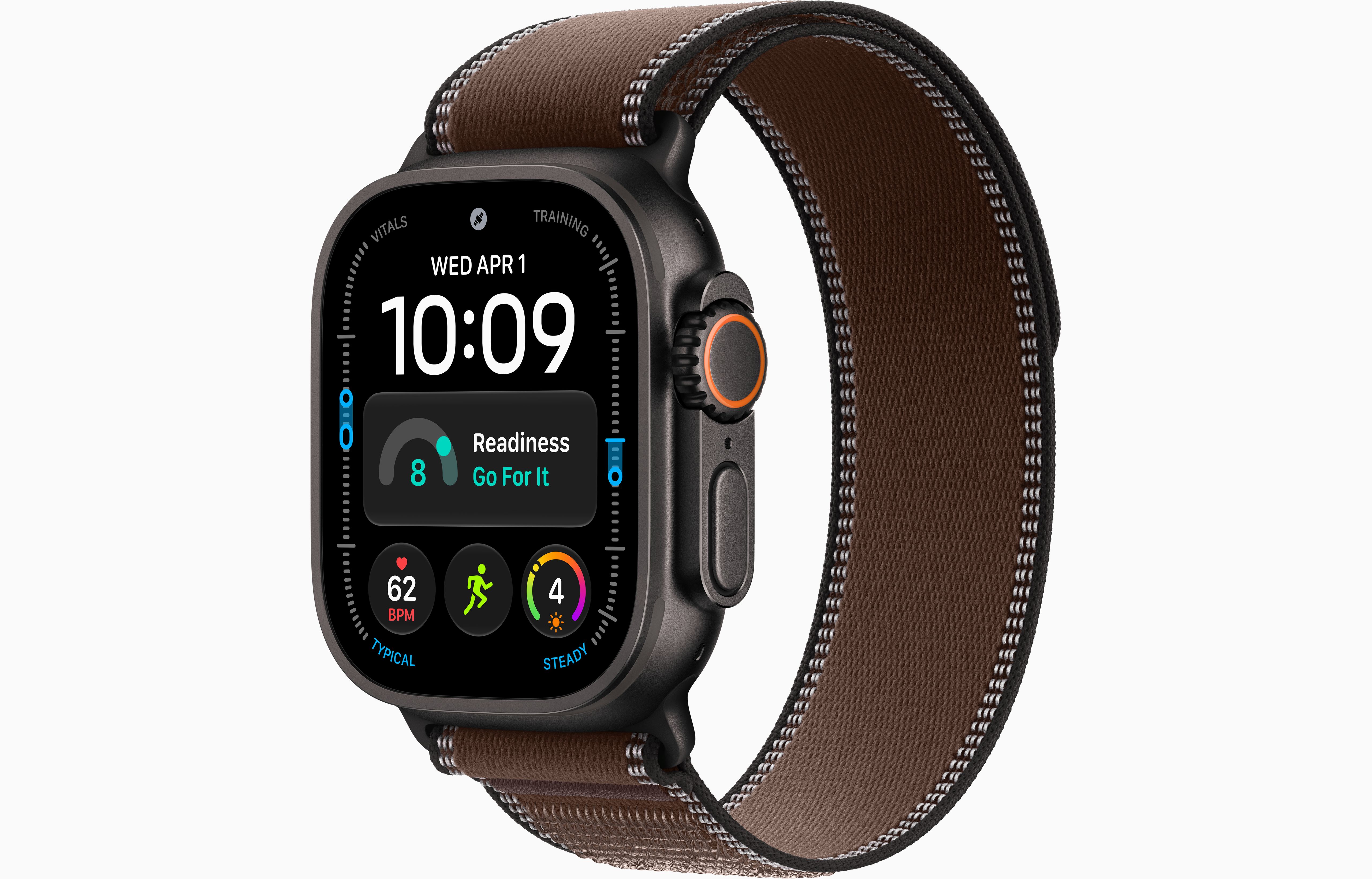 Apple Watch Ultra 4 49 мм, корпус из черного титана, ремешок Trail Loop