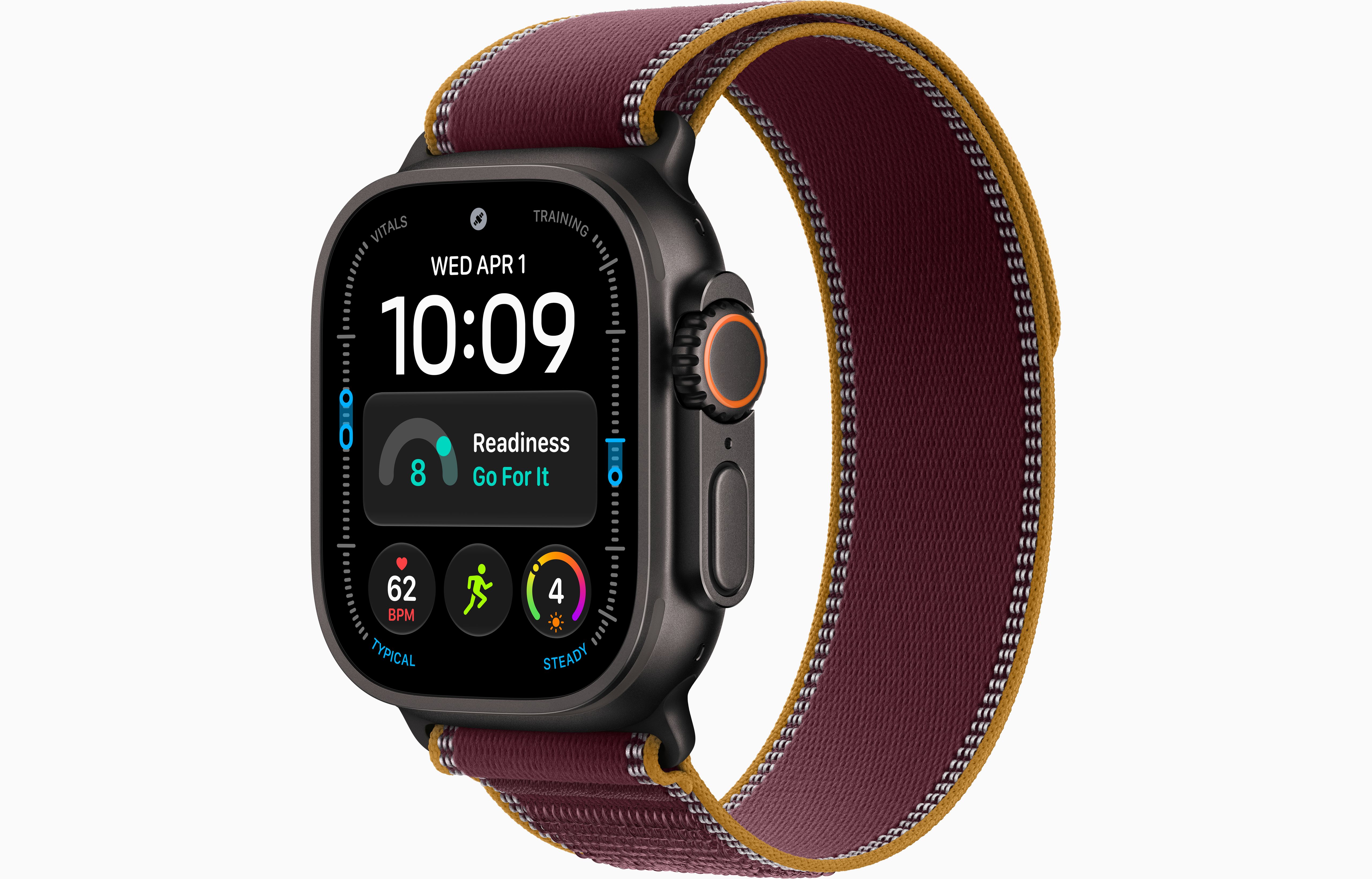 Apple Watch Ultra 4 49 мм, корпус из черного титана, ремешок Trail Loop