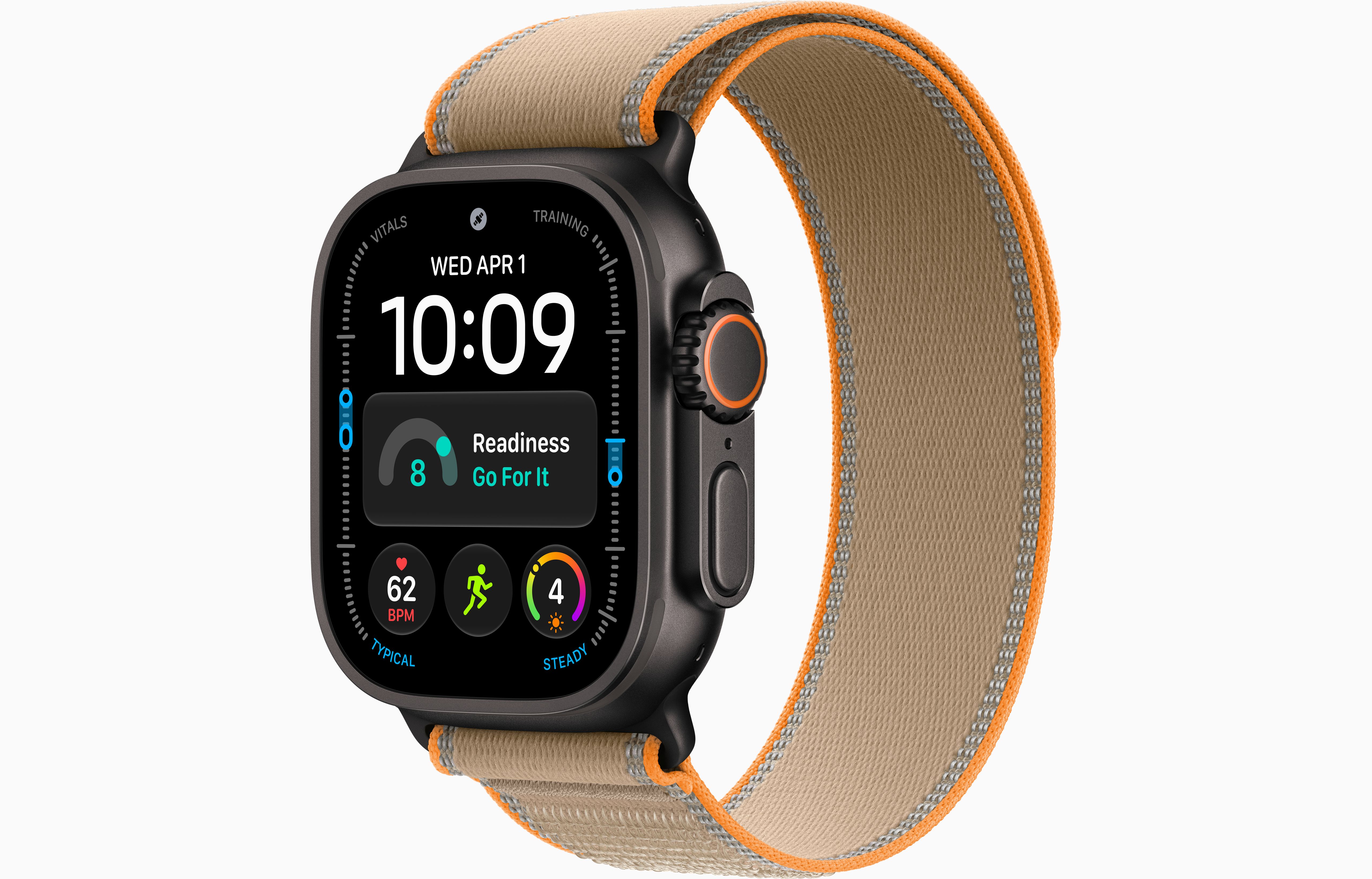 Apple Watch Ultra 4 49 мм, корпус из черного титана, ремешок Trail Loop