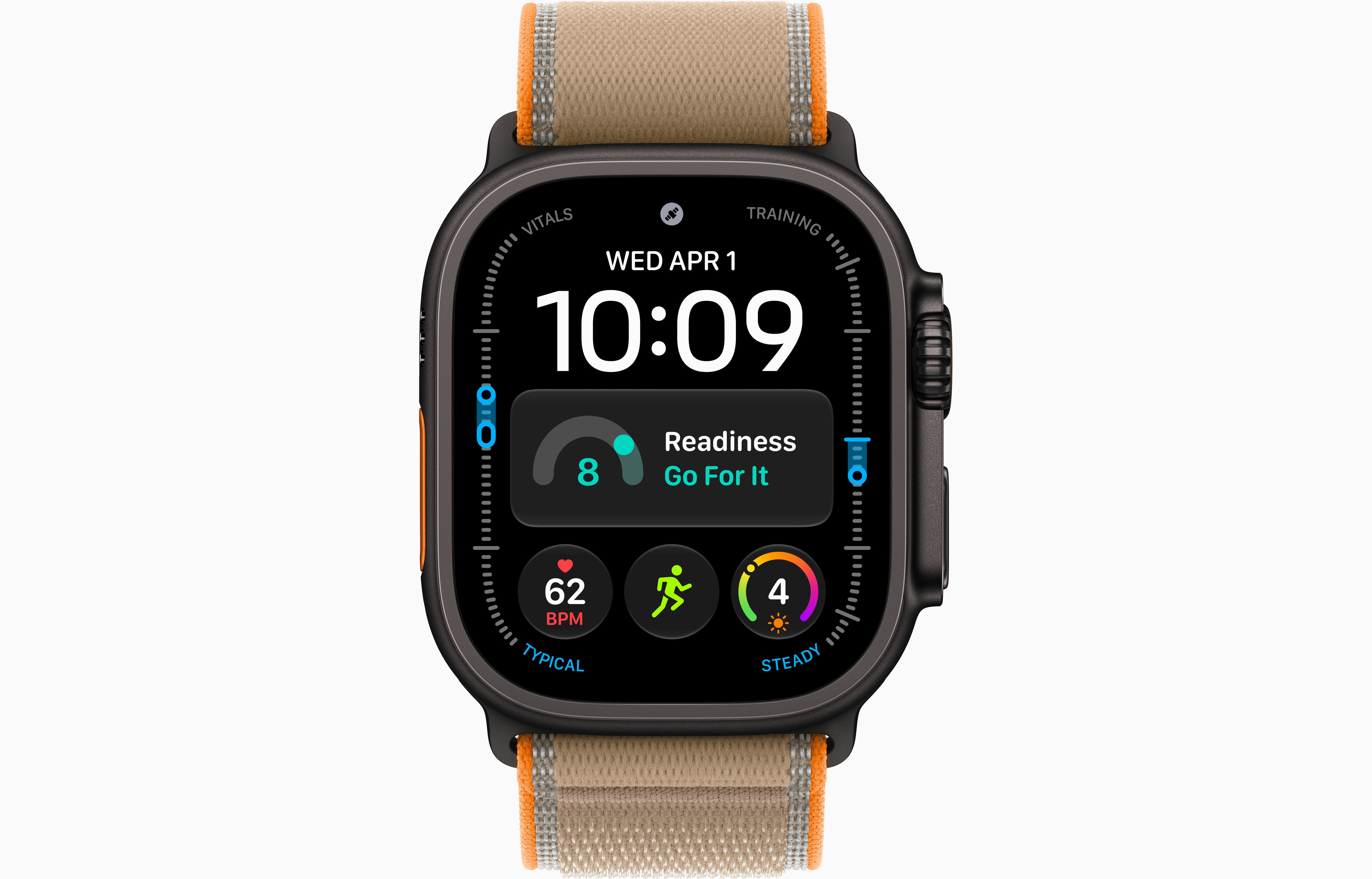 Apple Watch Ultra 4 49 мм, корпус из черного титана, ремешок Trail Loop