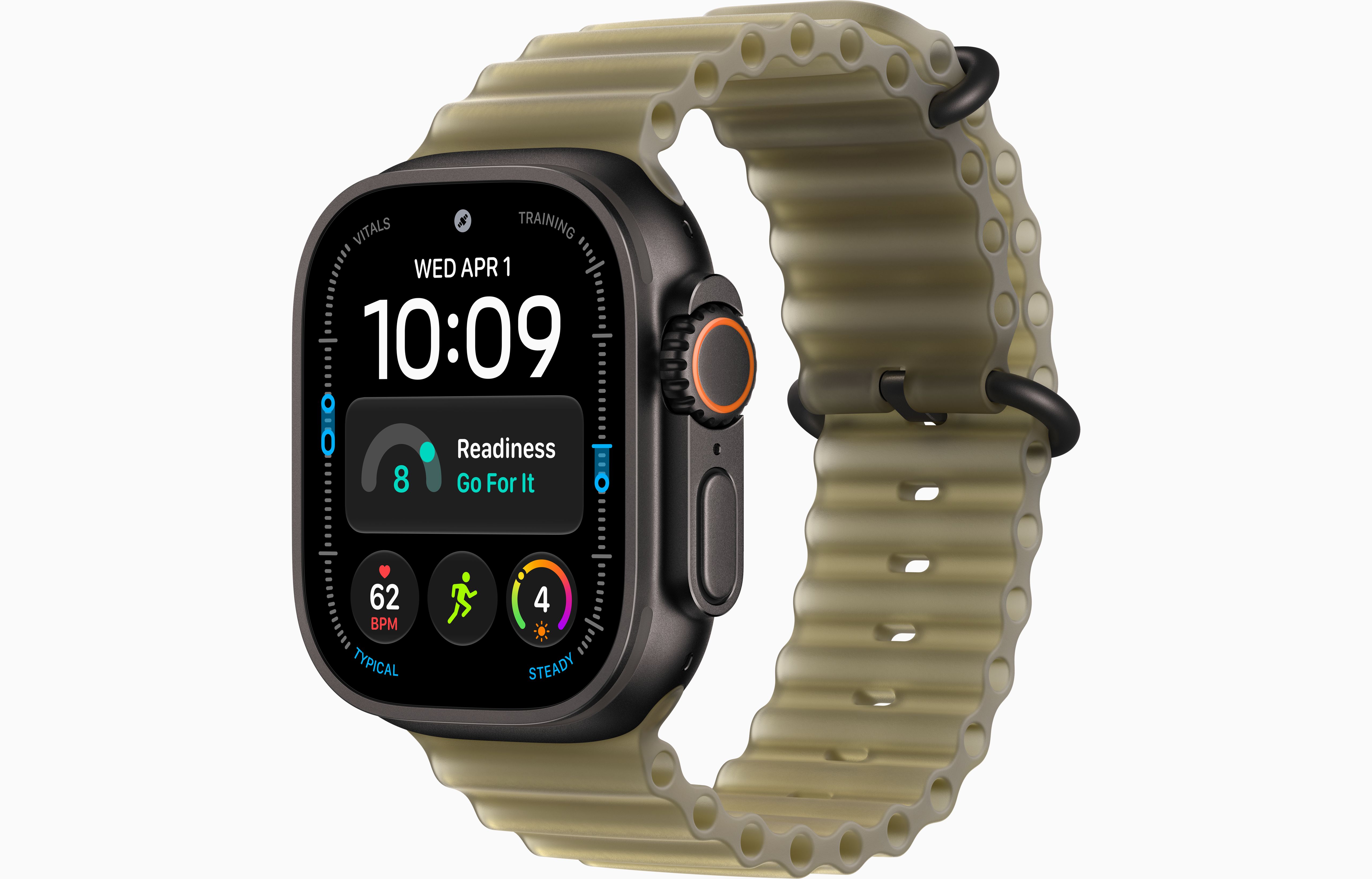 Apple Watch Ultra 4 49 мм, корпус из черного титана, ремешок Ocean Band