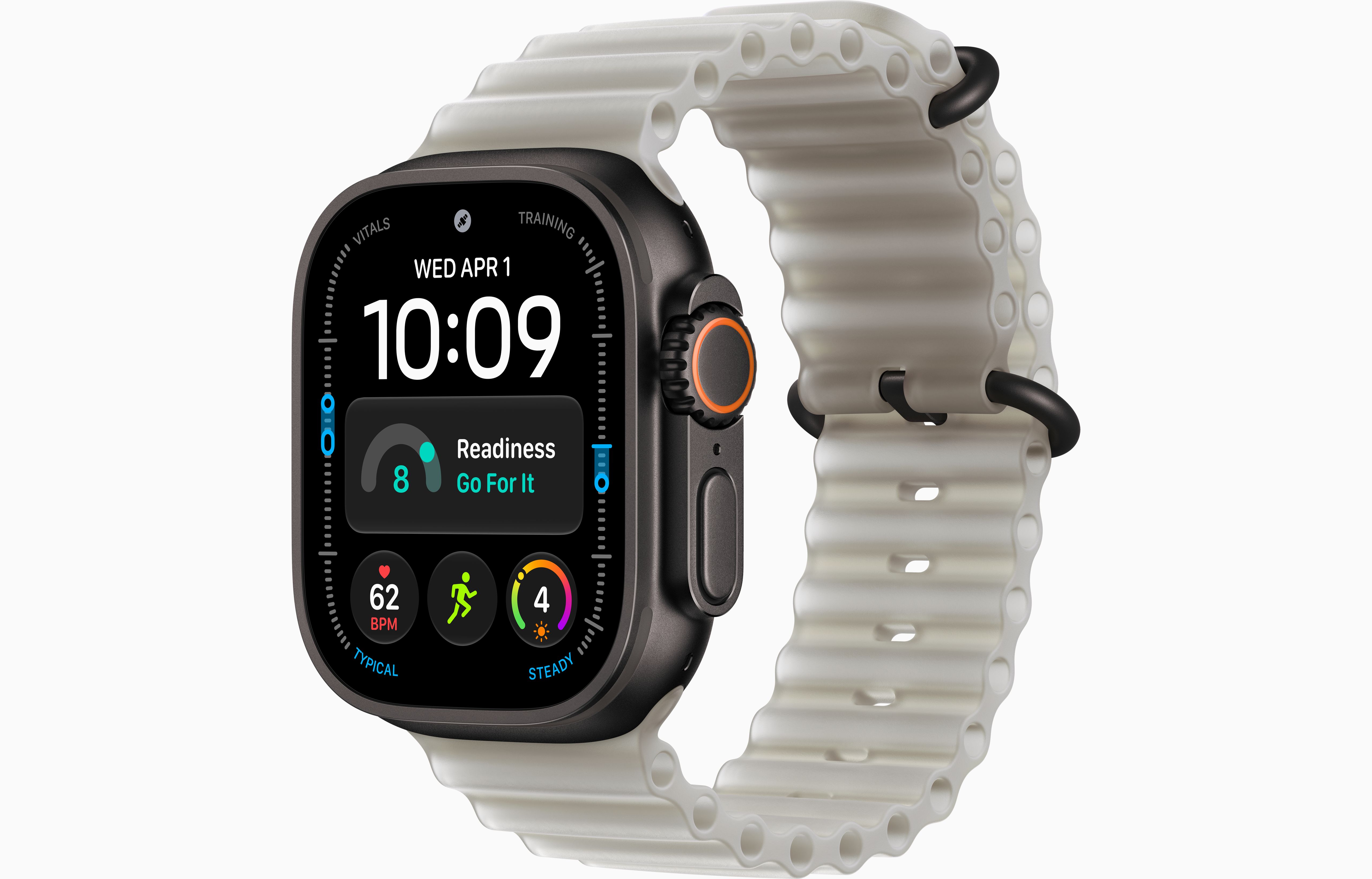 Apple Watch Ultra 4 49 мм, корпус из черного титана, ремешок Ocean Band